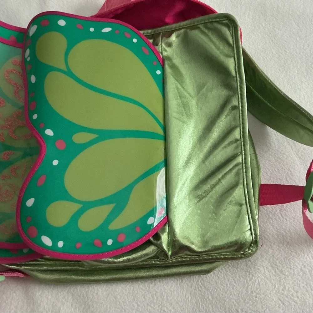 American Girl fairy wings backpack sparkling green and pink good condition